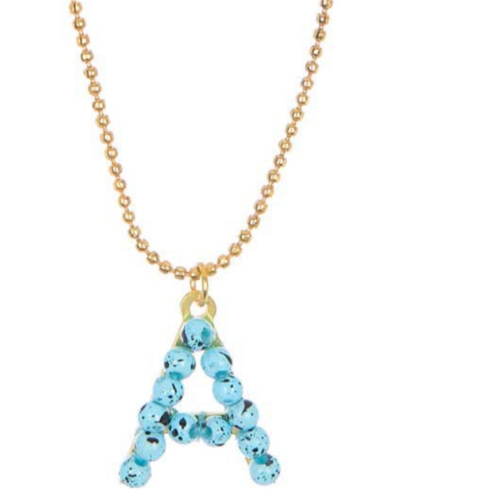 New Nordstrom area Stars turquoise initial necklace